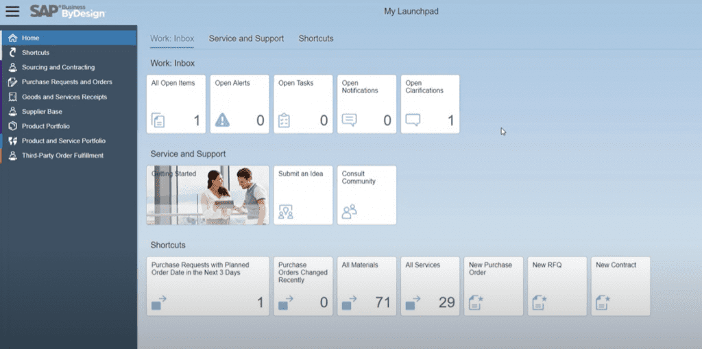 SAP Business ByDesign in use